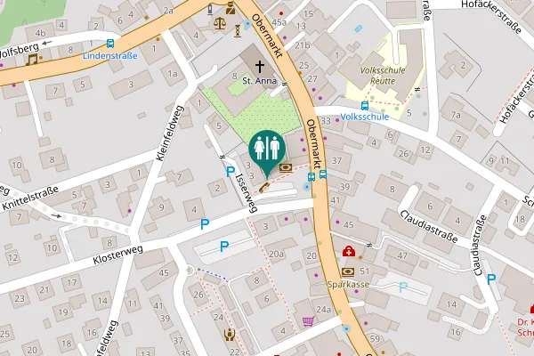 Map showing location of Isserweg 3 Toilet