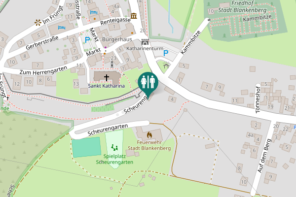 Map showing location of Scheurengarten 2 Toilet