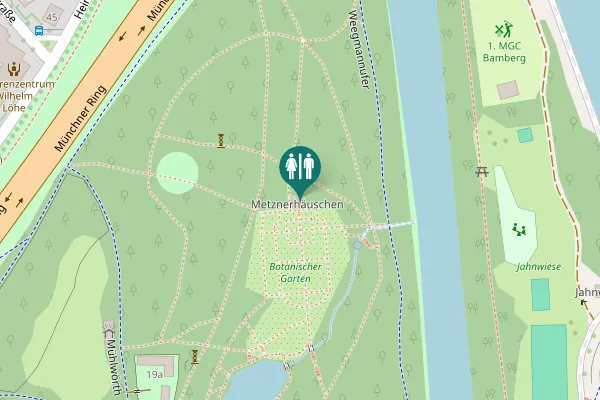 Map showing location of Weegmannufer Toilet