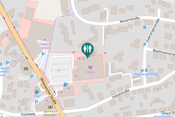 Map showing location of Mitterteicher Straße 20 Toilet