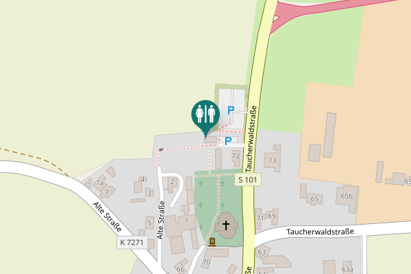Map showing location of Taucherwaldstraße 72 Toilet