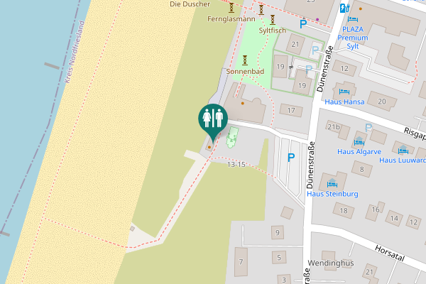 Map showing location of Dünenstraße 333 Toilet