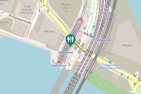 Map showing location of Zweibrückenstraße Toilet