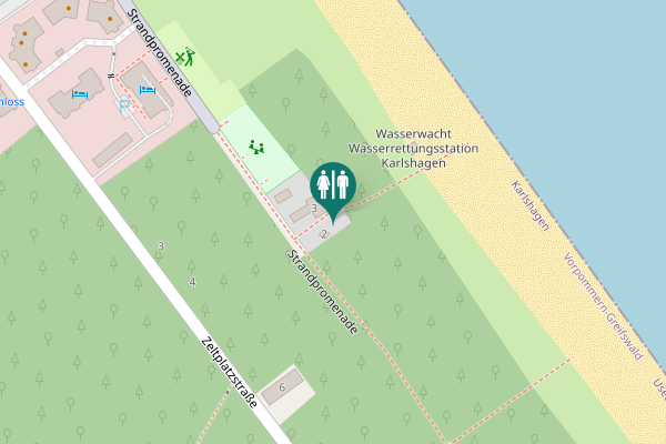 Map showing location of Strandpromenade 2 Toilet