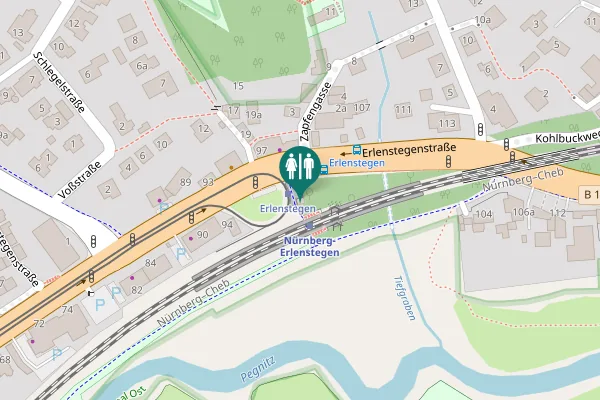 Map showing location of Erlenstegenstraße 100 Toilet