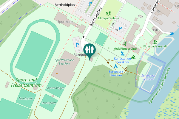 Map showing location of Bertholdplatz Toilet