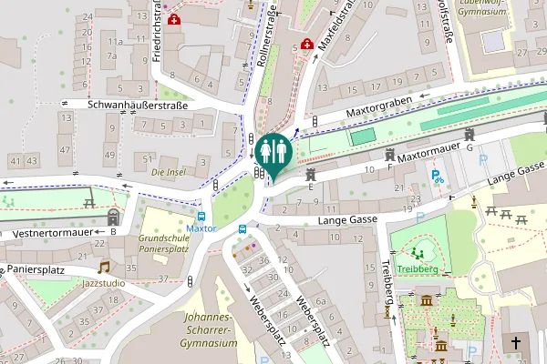 Map showing location of Maxtormauer 2 Toilet
