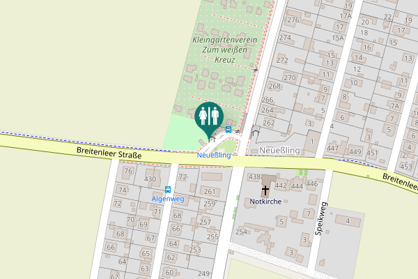 Map showing location of Breitenleer Straße Toilet