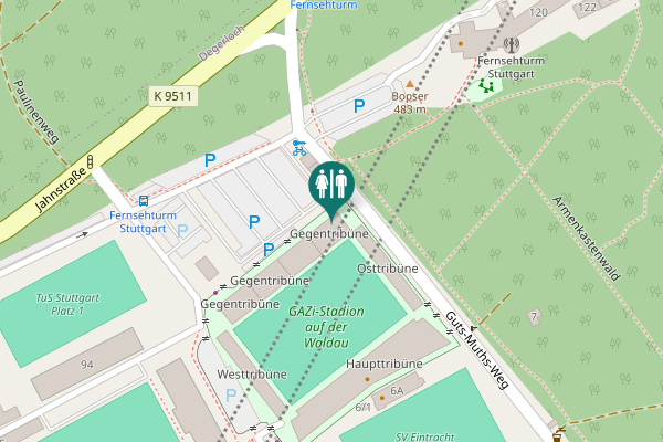 Map showing location of Jahnstraße 112 Toilet