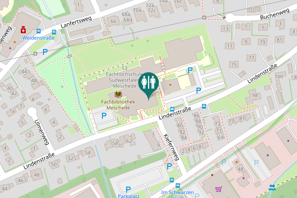 Map showing location of Lindenstraße 53 Toilet