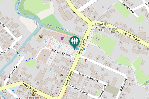 Map showing location of Auf der Schanz Toilet
