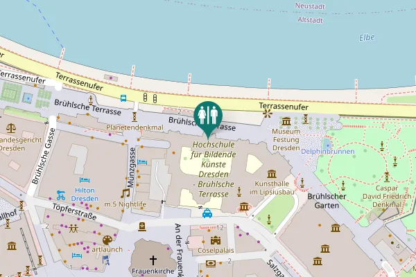 Map showing location of Brühl's Terrace 1 Toilet