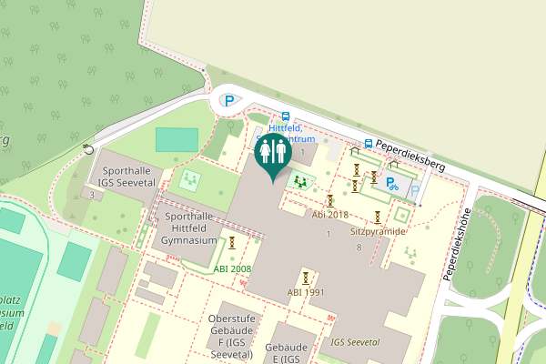 Map showing location of Peperdieksberg 1 Toilet