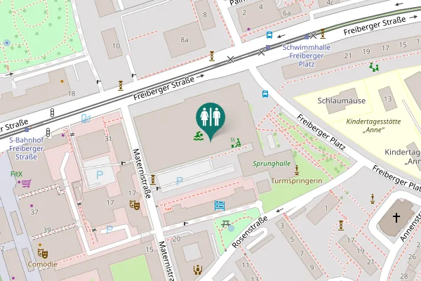 Map showing location of Freiberger Platz 1a Toilet