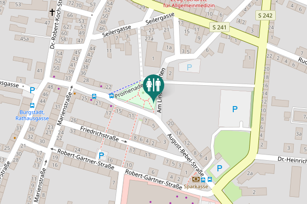Map showing location of Am Lindengarten 2 Toilet