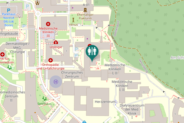 Map showing location of Venusberg-Campus 1 Toilet