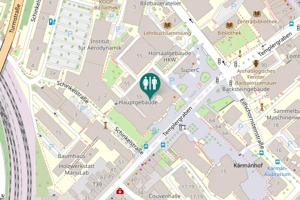 Map showing location of Templergraben 55 Toilet
