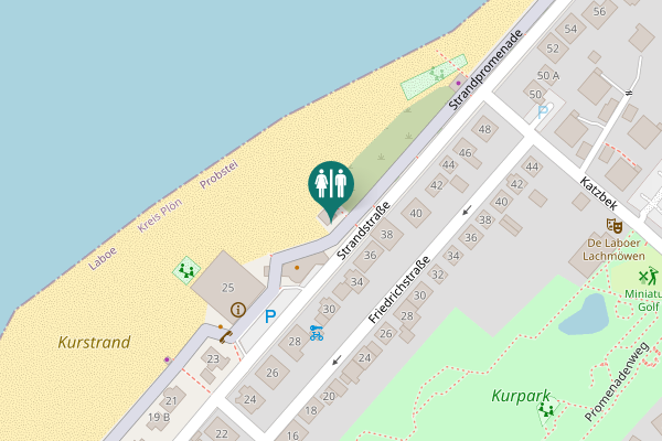 Map showing location of Strandpromenade Toilet