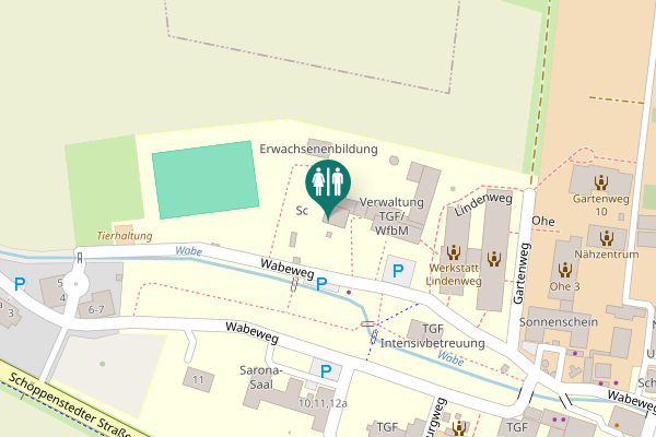 Map showing location of Ginsterweg Toilet
