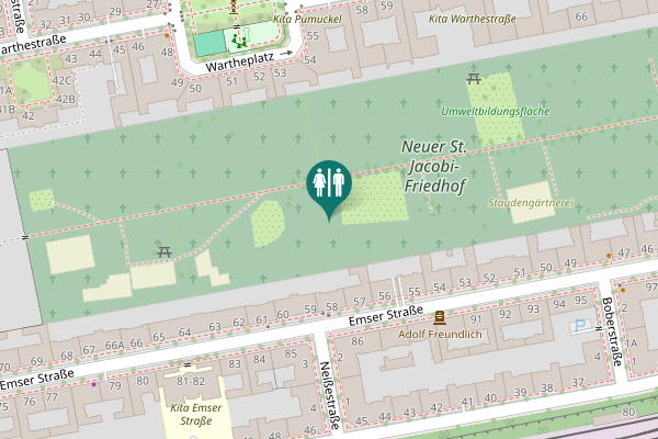 Map showing location of Emser Straße 58 Toilet