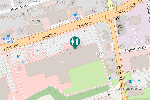 Map showing location of Talstraße 13-15 Toilet