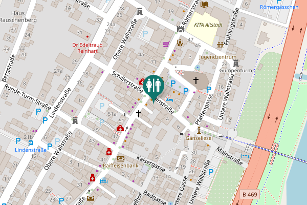 Map showing location of Römerstraße 60 Toilet