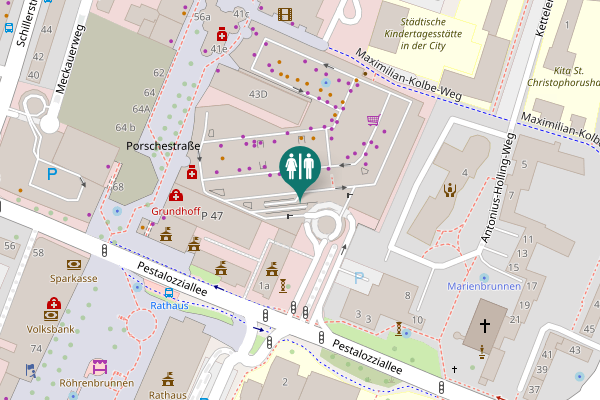 Map showing location of Porschestraße 45 Toilet
