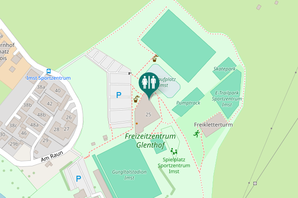 Map showing location of Am Raun 25 Toilet