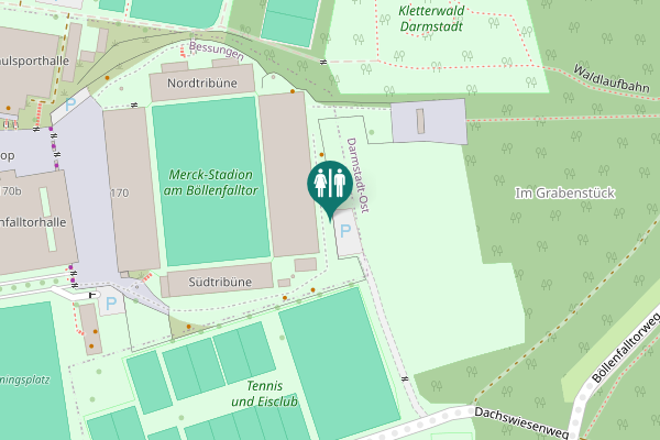 Map showing location of Darmstadt Toilet