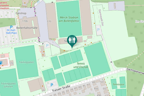 Map showing location of Darmstadt Toilet