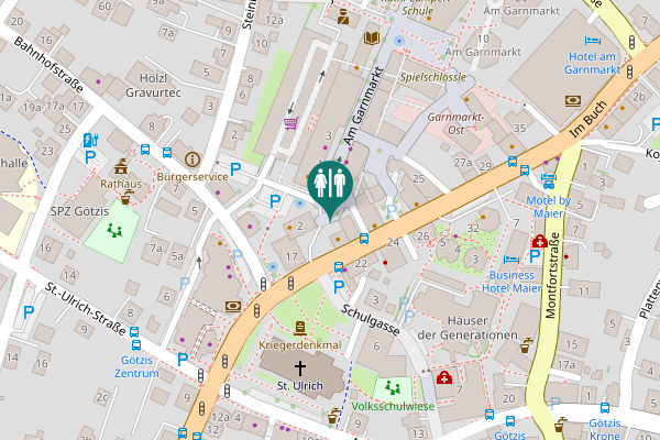 Map showing location of Götzis Toilet