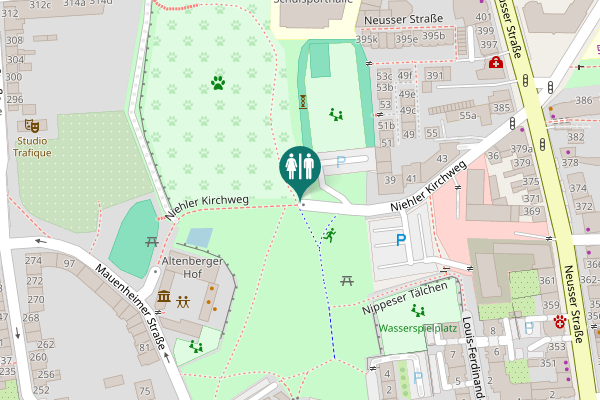 Map showing location of Niehler Kirchweg Toilet