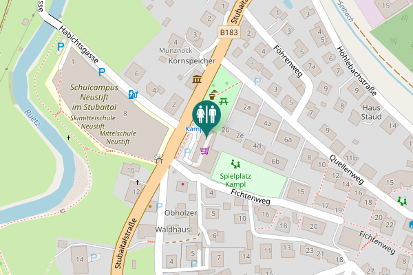 Map showing location of Stubaitalstraße 9 Toilet
