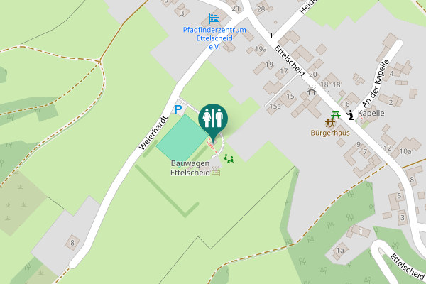 Map showing location of Weierhardt Toilet