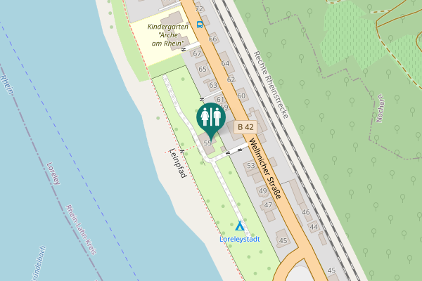 Map showing location of Wellmicher Straße 55 Toilet