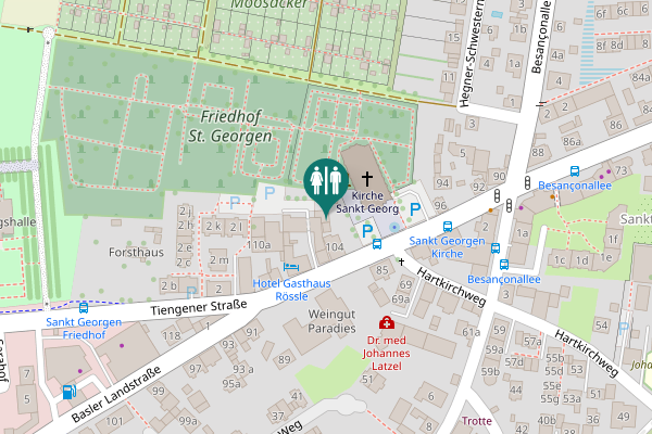 Map showing location of Basler Landstraße 104 Toilet