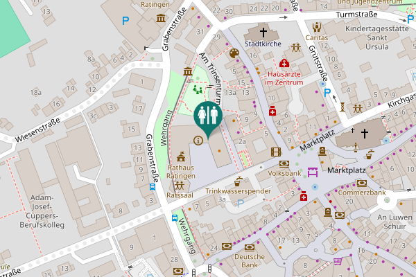 Map showing location of Minoritenstraße 2-6 Toilet