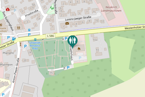 Map showing location of Westenholzer Straße 95a Toilet
