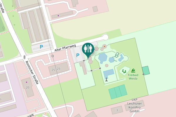 Map showing location of Alter Pfarrweg Toilet