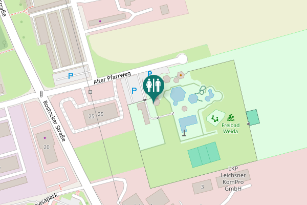 Map showing location of Alter Pfarrweg Toilet