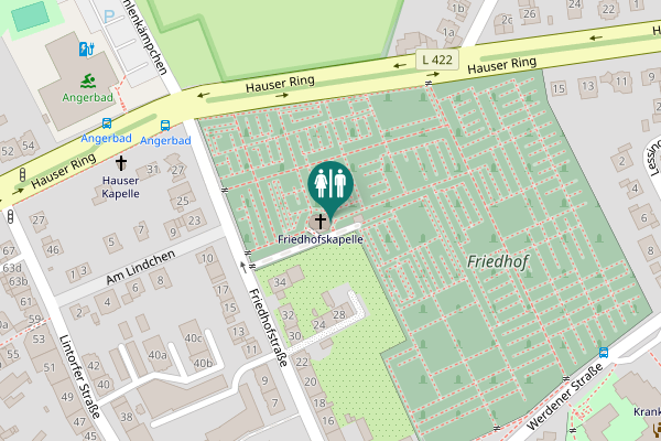 Map showing location of Friedhofstraße 36 Toilet