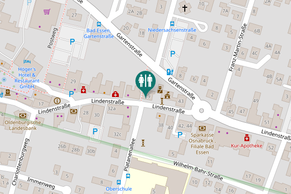Map showing location of Lindenstraße 39 Toilet