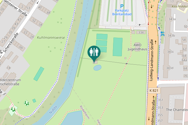 Map showing location of Ludwig-Landmann-Straße 338 Toilet