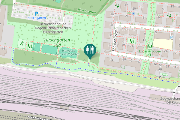 Map showing location of Engasserbogen 34 Toilet