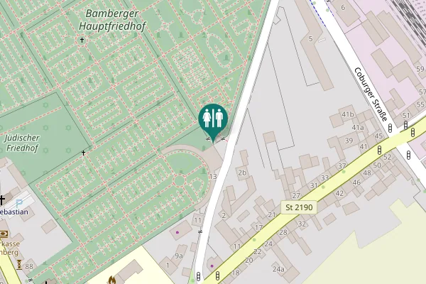 Map showing location of Gundelsheimer Straße 13 Toilet