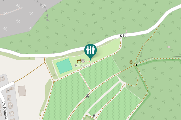 Map showing location of K 80 Toilet