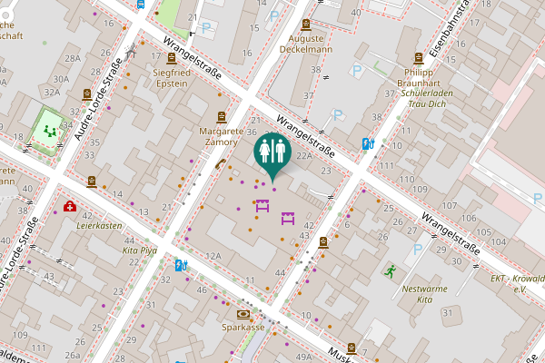 Map showing location of Eisenbahnstraße 42-43 Toilet