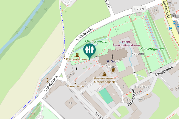 Map showing location of Schloßbezirk 8 Toilet