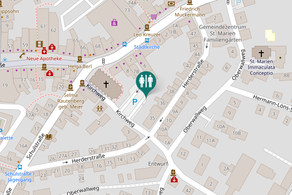 Map showing location of Herderstraße 36 Toilet