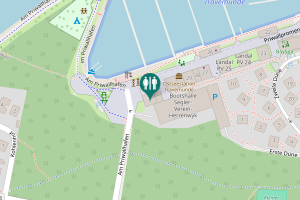Map showing location of Priwallpromenade 33 Toilet